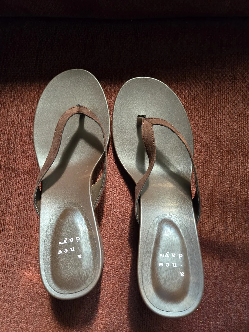NIB A New Day Brown Marina Wedge Sandal Size 7.5